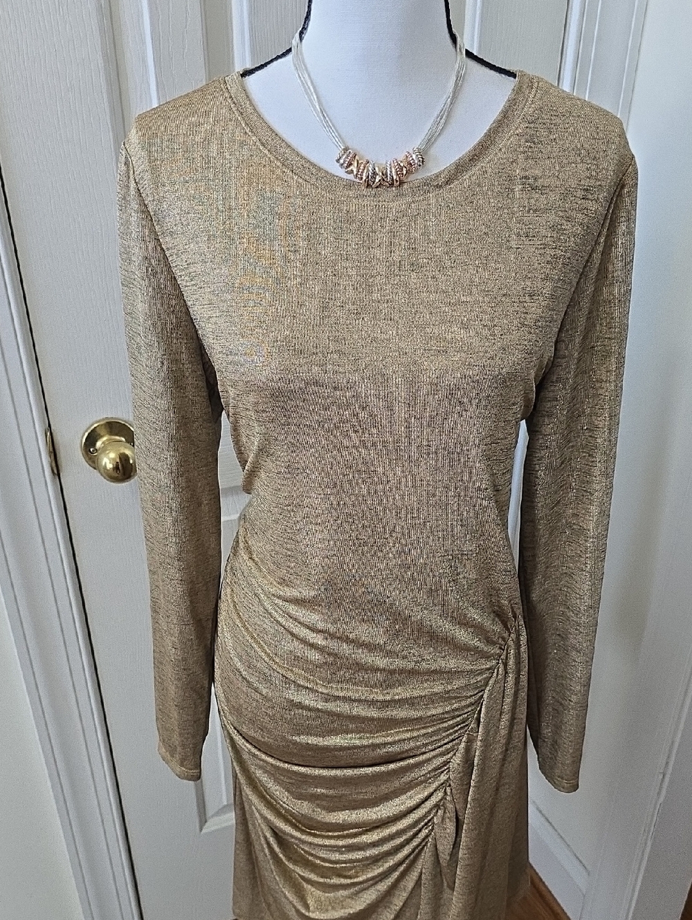 LAUREN RALPH LAUREN BRAND WOMEN'S PLUS SIZE GOLDEN LONG SLEEVES DRESS SIZE 16